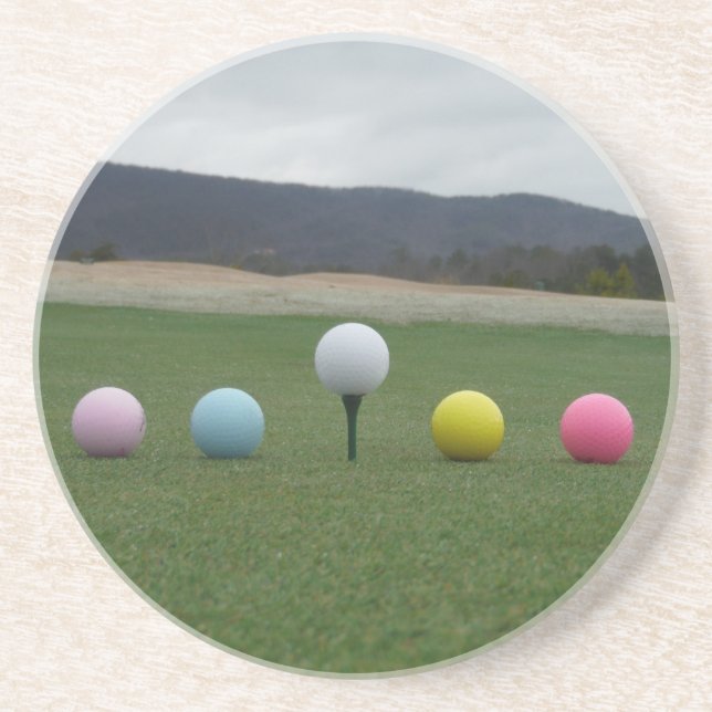 bright coloured Golf Balls on a mountain Coaster (Front)