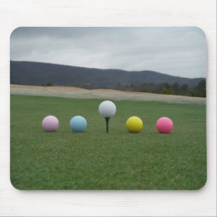 bright coloured Golf Balls on a mountain Mouse Mat