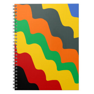 Bright coloured ocean waves gradient notebook