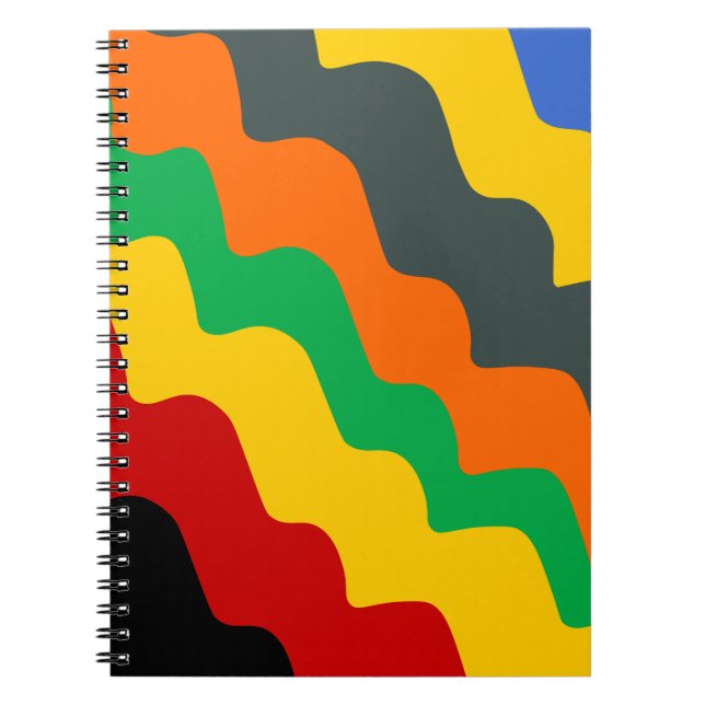 Bright coloured ocean waves gradient notebook (Front)