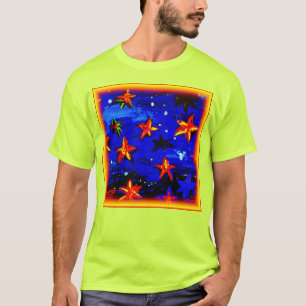 Bright Coloured Orange Stars. Buy Now T-Shirt