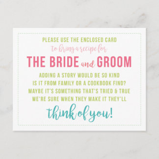 Bright Coloured Recipe Card Shower Enclosure Card