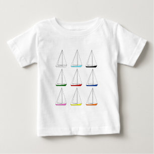 Bright Coloured Sailboats Baby T-Shirt
