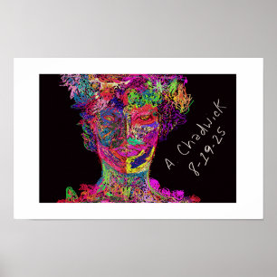 Bright Coloured Silhouette Poster Print