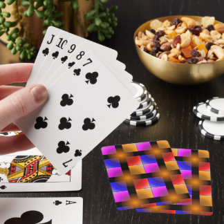 Bright coloured squares on black background   playing cards