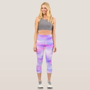 Bright coloured stain abstract pattern capri leggings