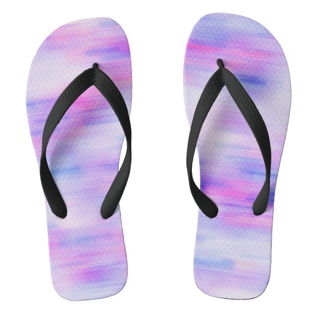 Bright coloured stain abstract pattern flip flops (Footbed)