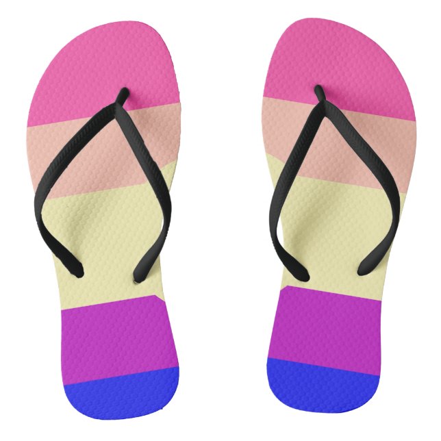 Bright Coloured Stripes-Summer- Flip Flops (Footbed)