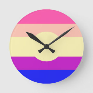 Bright Coloured Stripes-Summer- Round Clock