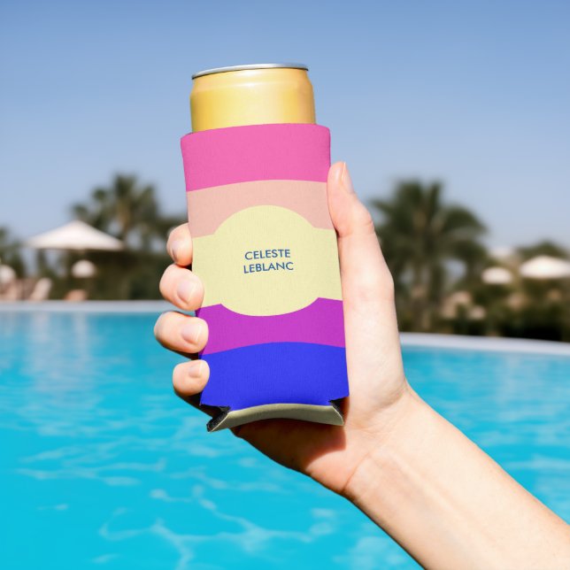 Bright Coloured Stripes-Summer- Seltzer Can Cooler (In Situ Pool)