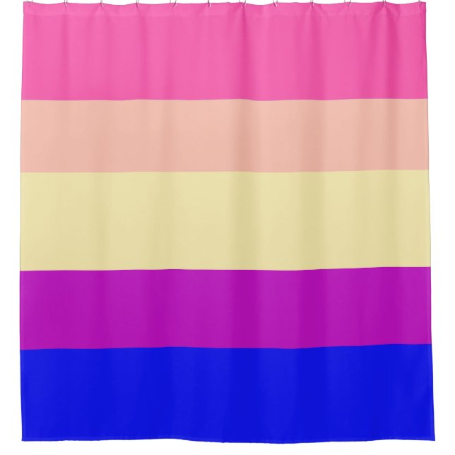 Bright Coloured Stripes-Summer- Shower Curtain (Front)