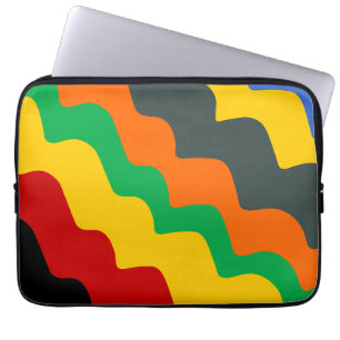 Bright coloured wavy ocean waves gradient laptop sleeve