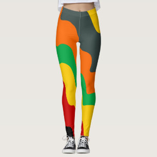 Bright coloured wavy ocean waves gradient  leggings
