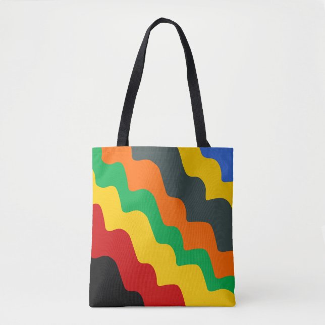 bright coloured wavy ocean waves gradient  tote bag (Front)