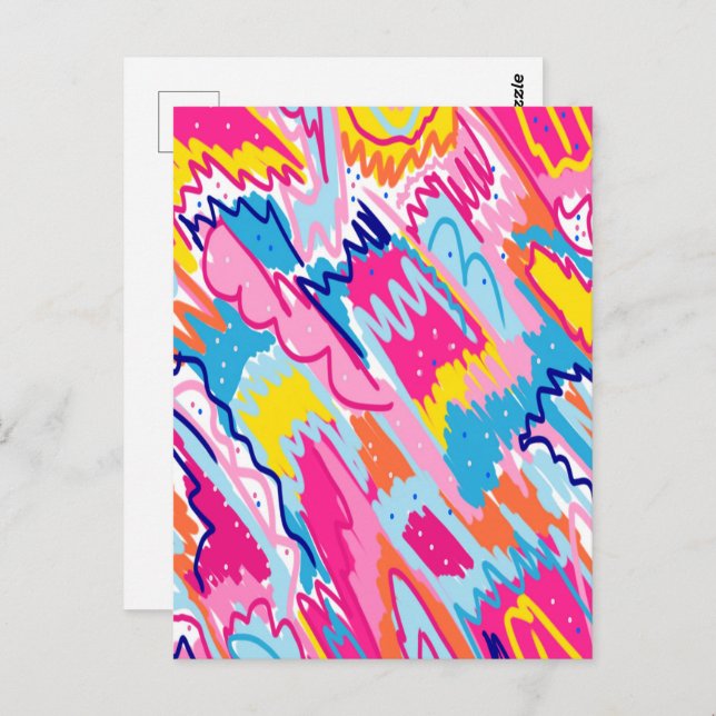 Bright Colourful Abstract Art Postcard (Front/Back)