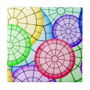 Bright Colourful Abstract Circles Pattern Tile