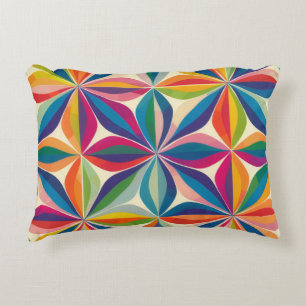 Bright colourful abstract floral pattern print decorative cushion