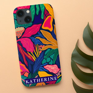 Bright colourful abstract floral  Trendy girly Case-Mate iPhone Case