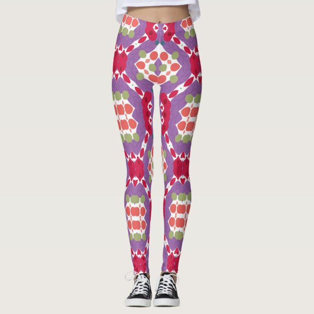 Bright Colourful Abstract Leggings (Front)