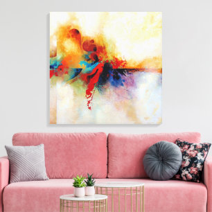 Bright Colourful Abstract Oil Painting Canvas Print