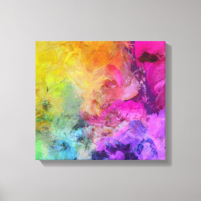 Bright Colourful Abstract Painting Canvas Print (Front)