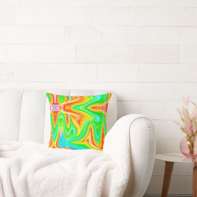 Bright Colourful Abstract Pattern Cushion (Couch)