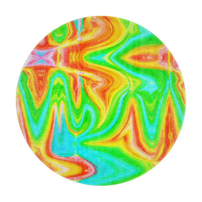 Bright Colourful Abstract Pattern Cutting Board (Front)