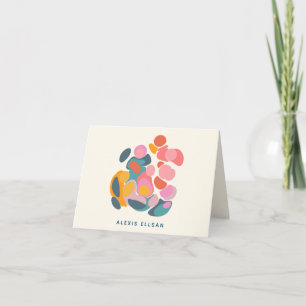 Bright Colourful Abstract Shapes Personalised Note Card