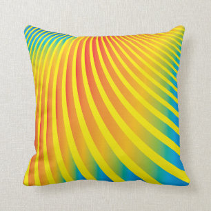 Bright Colourful Abstract Stripes Cushion