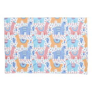 Bright Colourful Alpaca Pattern Pillowcase