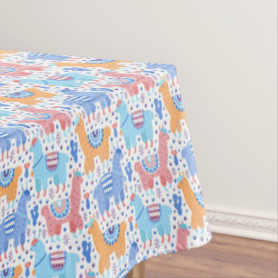 Bright Colourful Alpaca Pattern Tablecloth