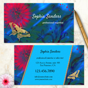 Bright Colourful Artistic Butterfly Business Card