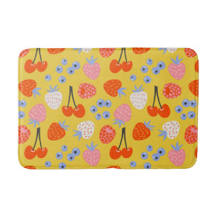 Bright Colourful Berry Fruit Pattern Bath Mat