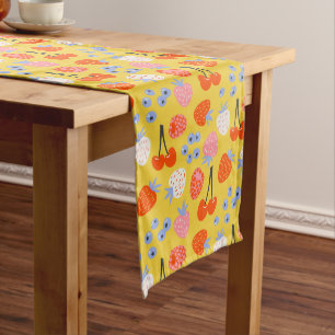 Bright Colourful Berry Fruit Pattern Medium Table Runner
