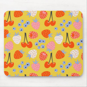 Bright Colourful Berry Fruit Pattern Mouse Mat