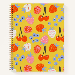 Bright Colourful Berry Fruit Pattern Notebook