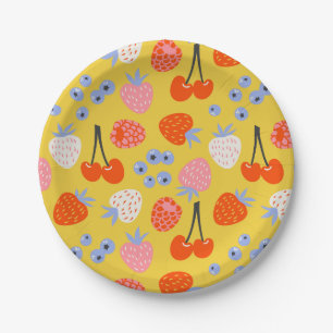 Bright Colourful Berry Fruit Pattern Paper Plate