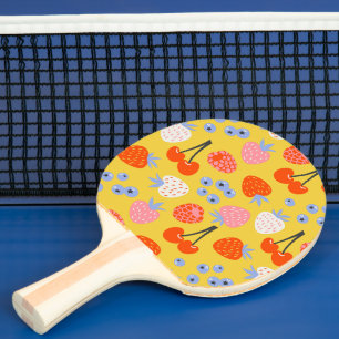 Bright Colourful Berry Fruit Pattern Ping Pong Paddle