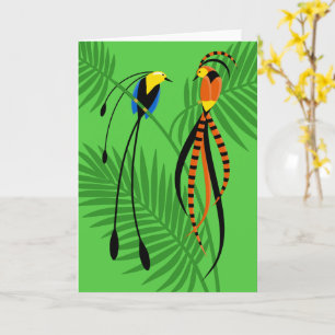 Bright Colourful Birds of Paradise Blank Card