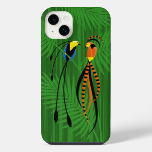 Bright Colourful Birds of Paradise Dark iPhone 14 Plus Case