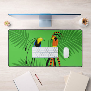 Bright Colourful Birds of Paradise Desk Mat