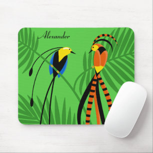 Bright Colourful Birds of Paradise Mouse Mat