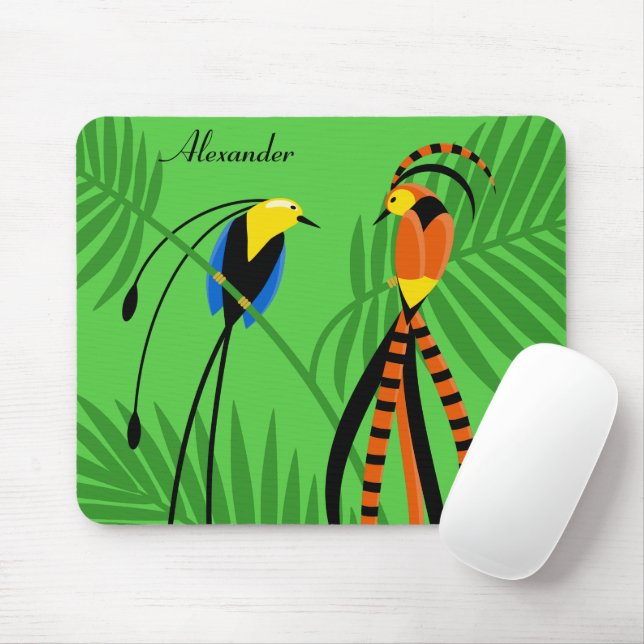 Bright Colourful Birds of Paradise Mouse Mat (With Mouse)