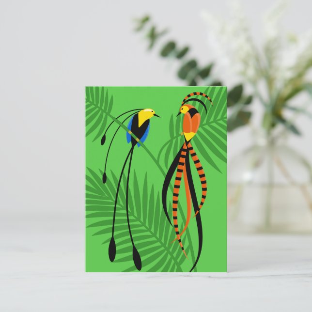 Bright Colourful Birds of Paradise Postcard (Standing Front)