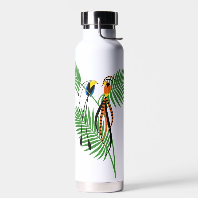 Bright Colourful Birds of Paradise Water Bottle (Left)