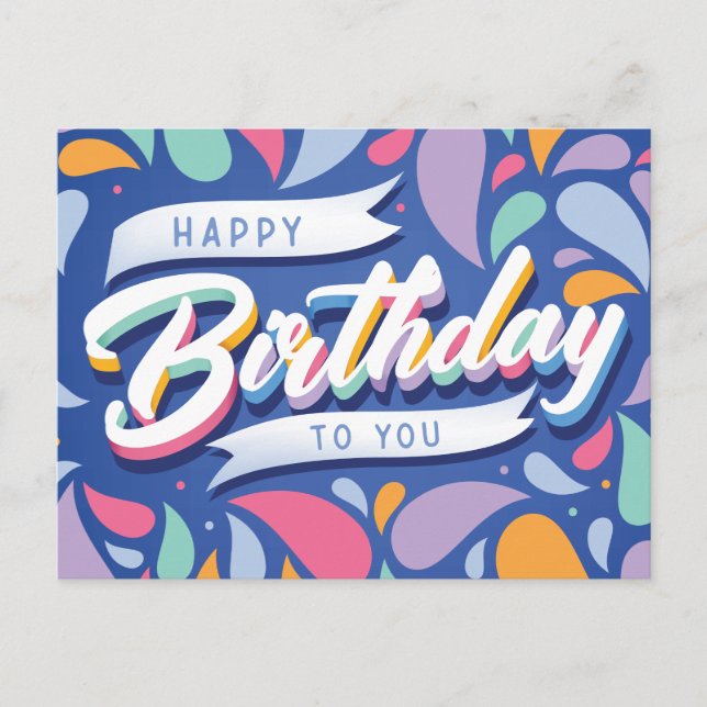 Bright & Colourful Birthday Postcard (Front)