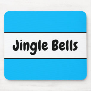Bright Colourful Blue White Christmas Jingle Bells Mouse Mat