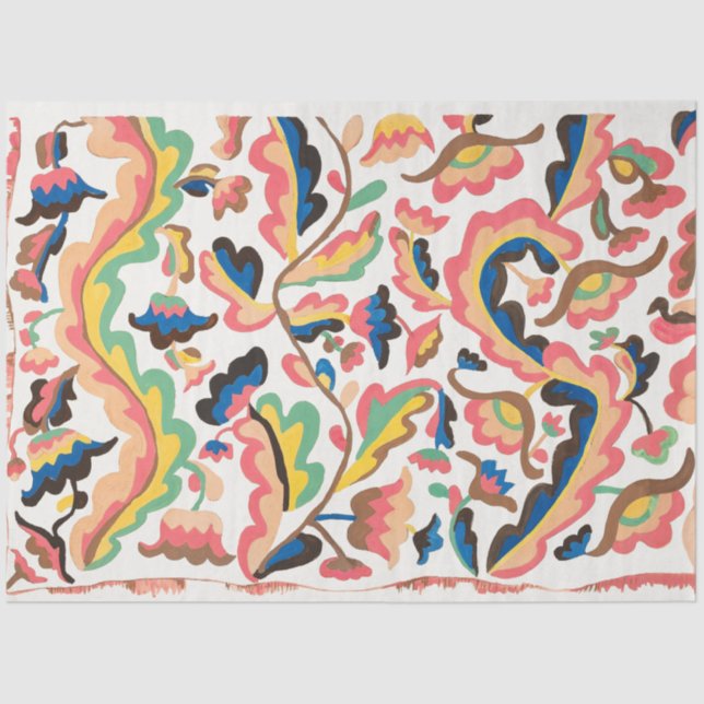 Bright Colourful Boho Pattern Decoupage Tissue Paper (Front)