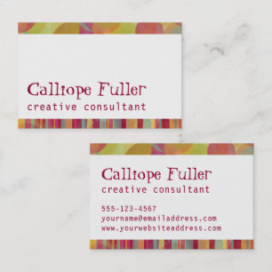 Bright & Colourful Borders w/ Stripes & Curves Business Card