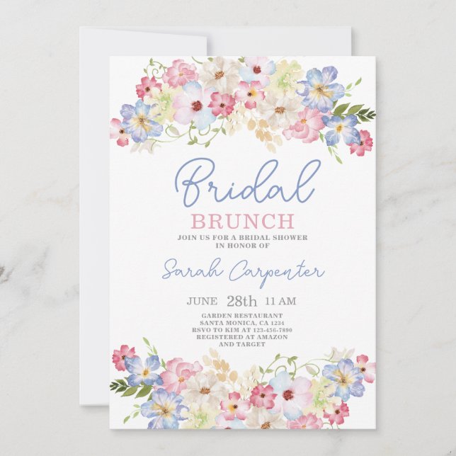 Bright Colourful Bridal Shower Invitation (Front)